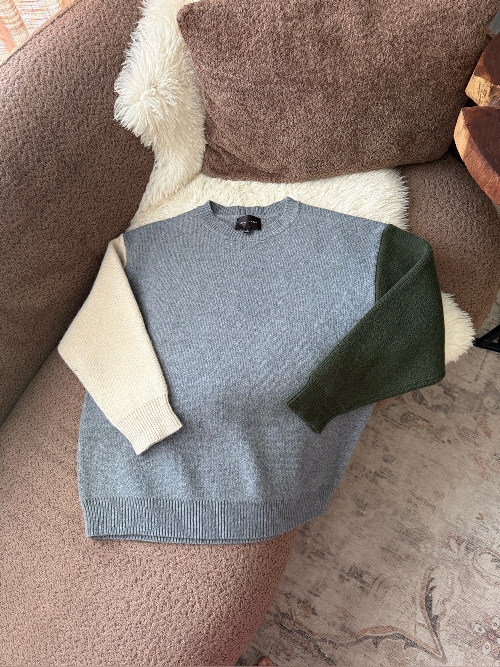 Line & Dot Dani Color Blocked Knit Sweater.